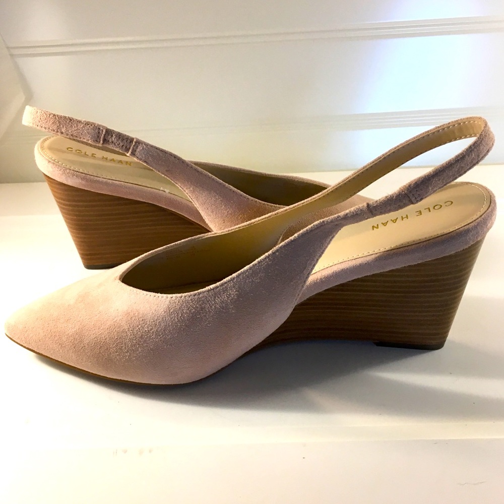 Cole Haan Elnora sling back wedge pump - Mahogany Rose Suede - Picture 11 of 13